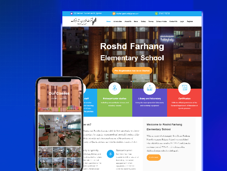 Roshd Farhang Elementary School Website